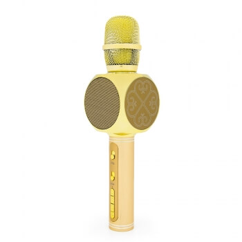 Караоке микрофон беспроводной YS-63 с изменением голоса, золотой-1