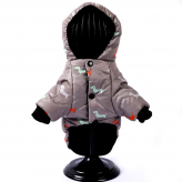 Зимний комбинезон куртка для маленьких собак Terry серый XL-1