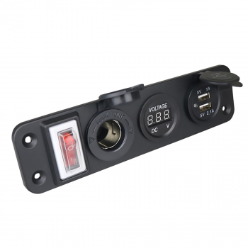 Панель розеток в автомобиль Anker с вольтметром, USB, прикуривателем-5